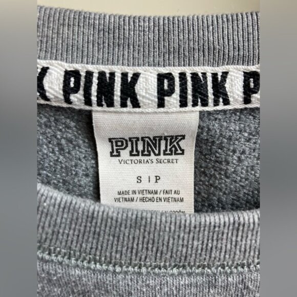 PINK Victorias Secret Reflective Sweater Grey and Neon Green - Picture 4 of 4